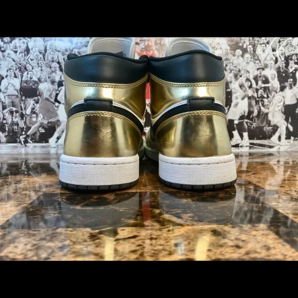 AIR JORDAN 1 MID SE METALLIC GOLD/BLUE-WHITE dc1419-700 size11 Sneakers